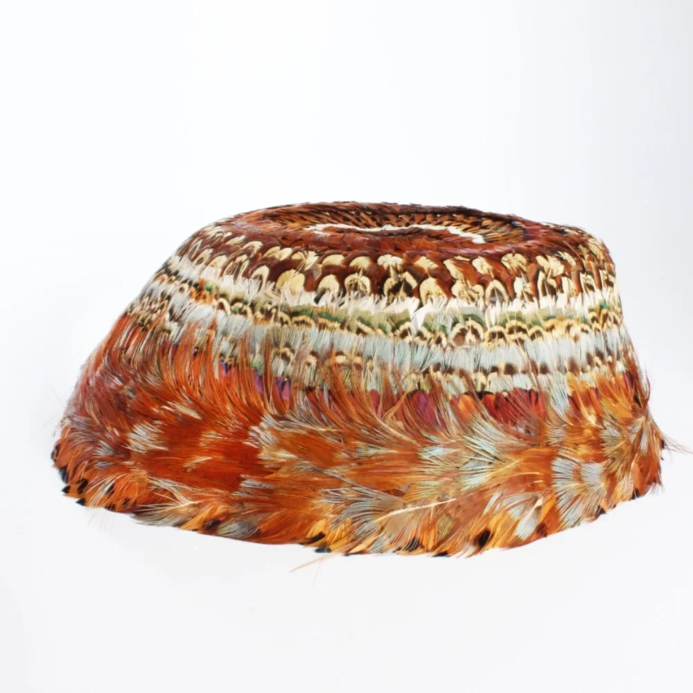 Vintage Dana Marte Original Hat with Feathers Mushroom Style Rare Retro 60s
